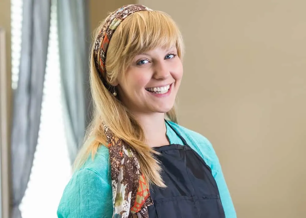 fringe hairstyle with bandana