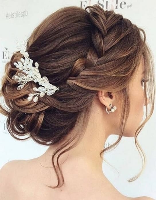 front hair braided updo