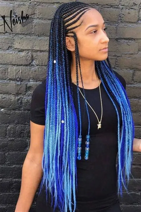 black women with blue fulani braids
