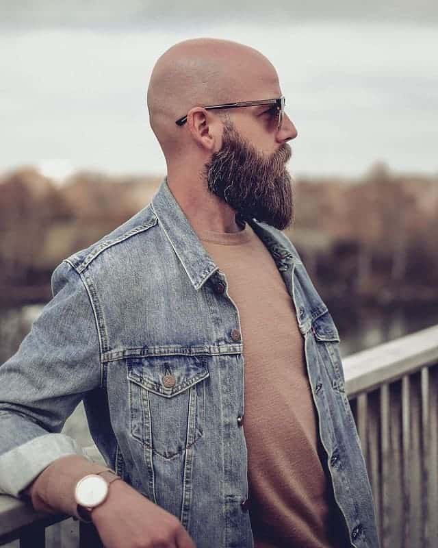 full beard with bald head