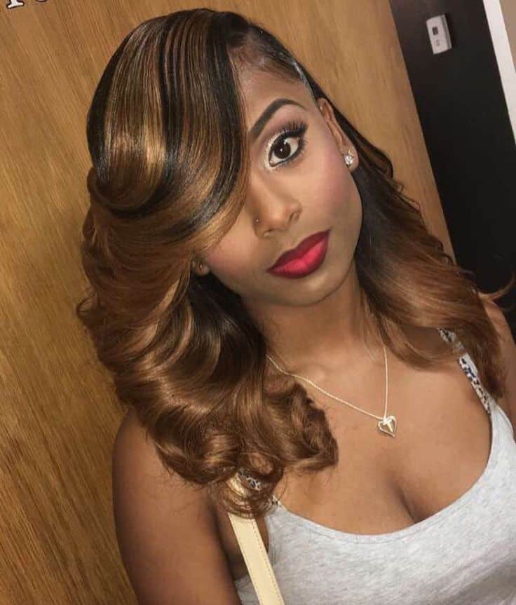 Extreme full sew in with Side Bangs
