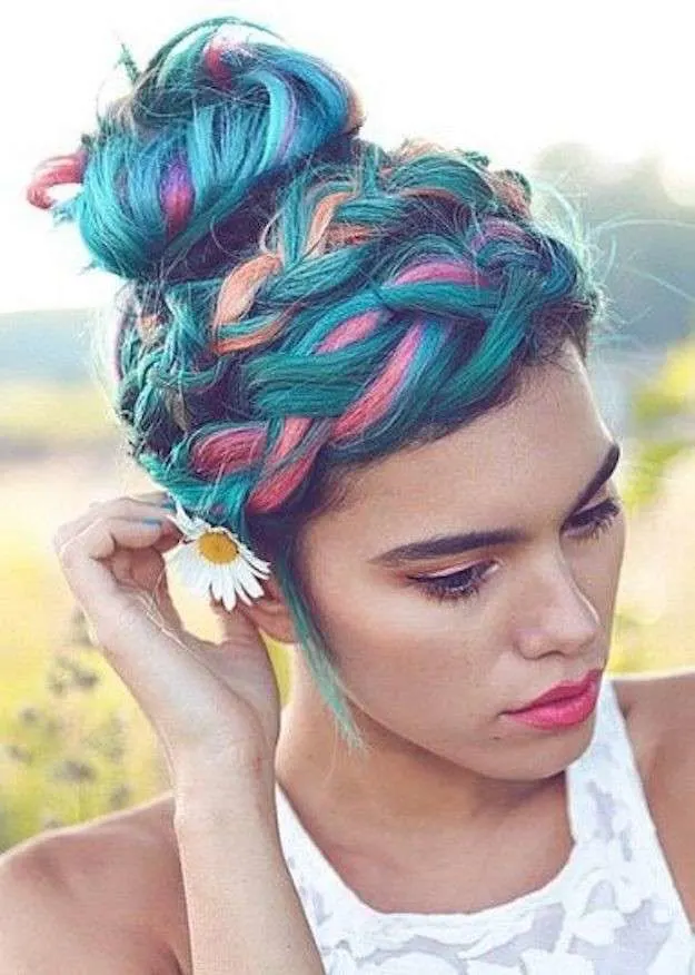 combo Multicolored Hairstyles for girl