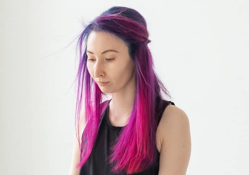 galaxy hair with dark roots