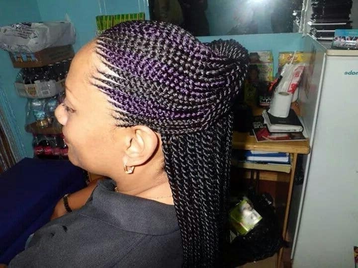Ghana braids updo