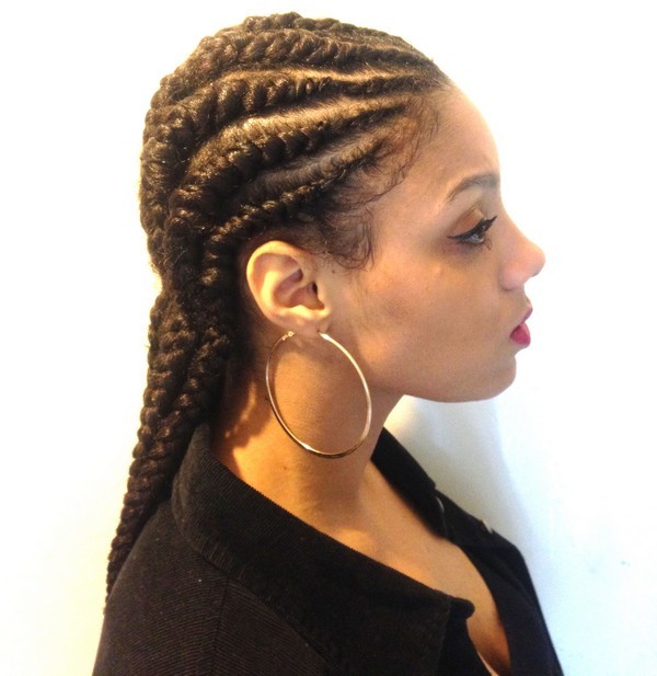 natural ghana braids hairstyle for teen age girl 