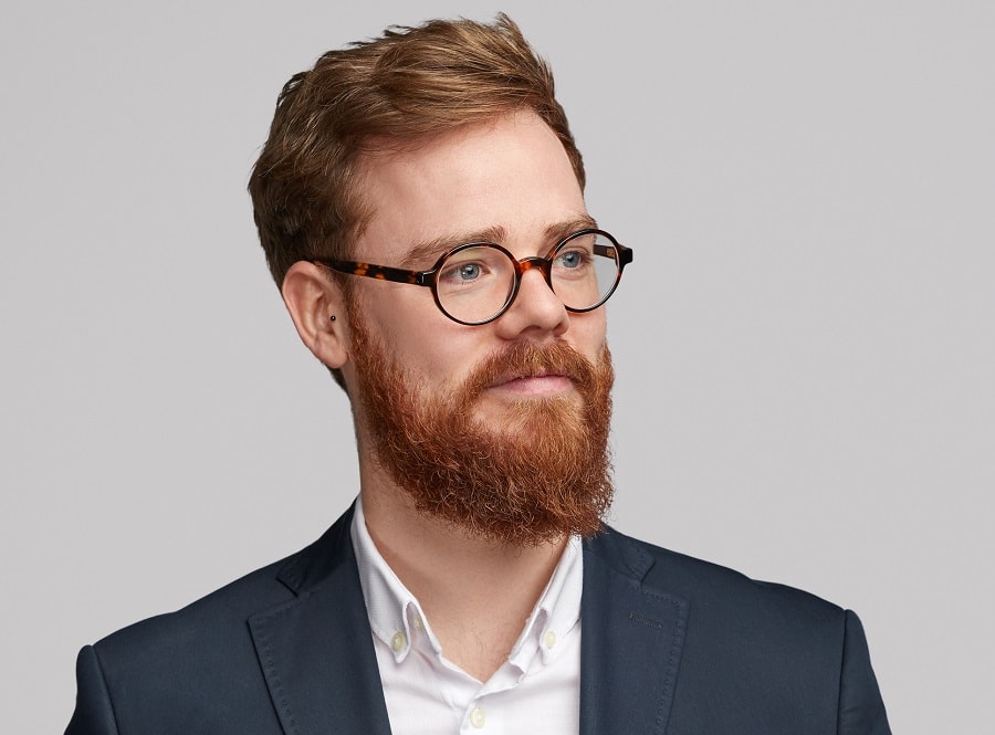 ginger beard for men with glasses