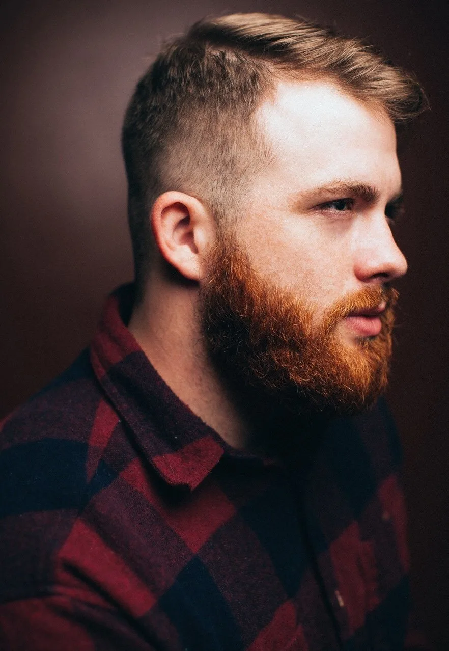 Ginger Beard with Thin Mustache