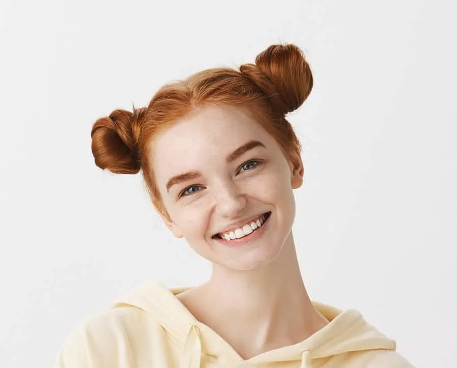 ginger double buns