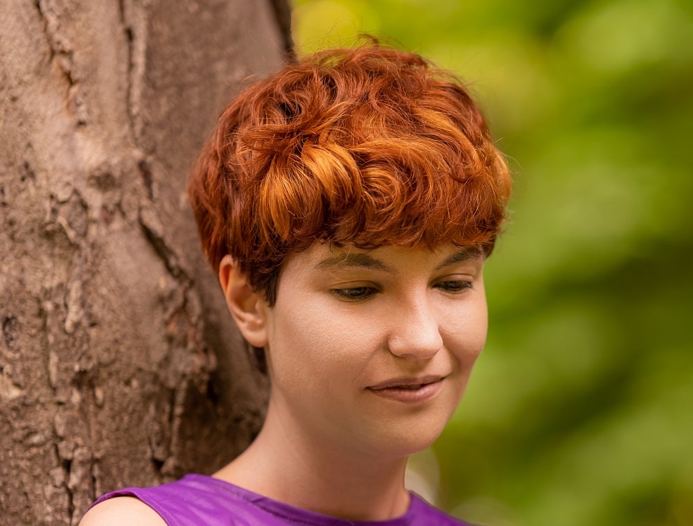 ginger pixie cut for thick hair