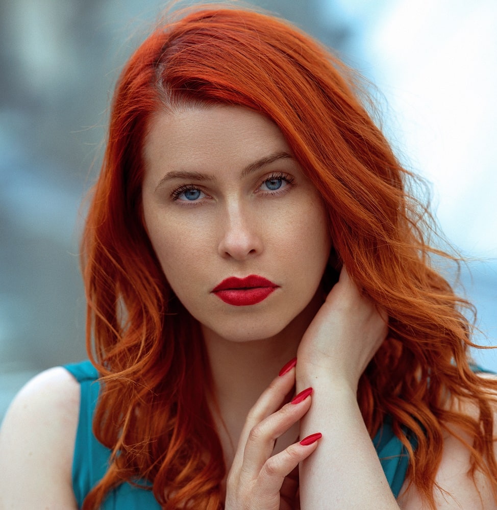 ginger red hair for women with blue eyes