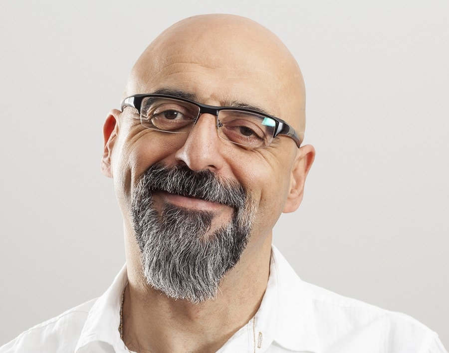 goatee beard for bald men with glasses