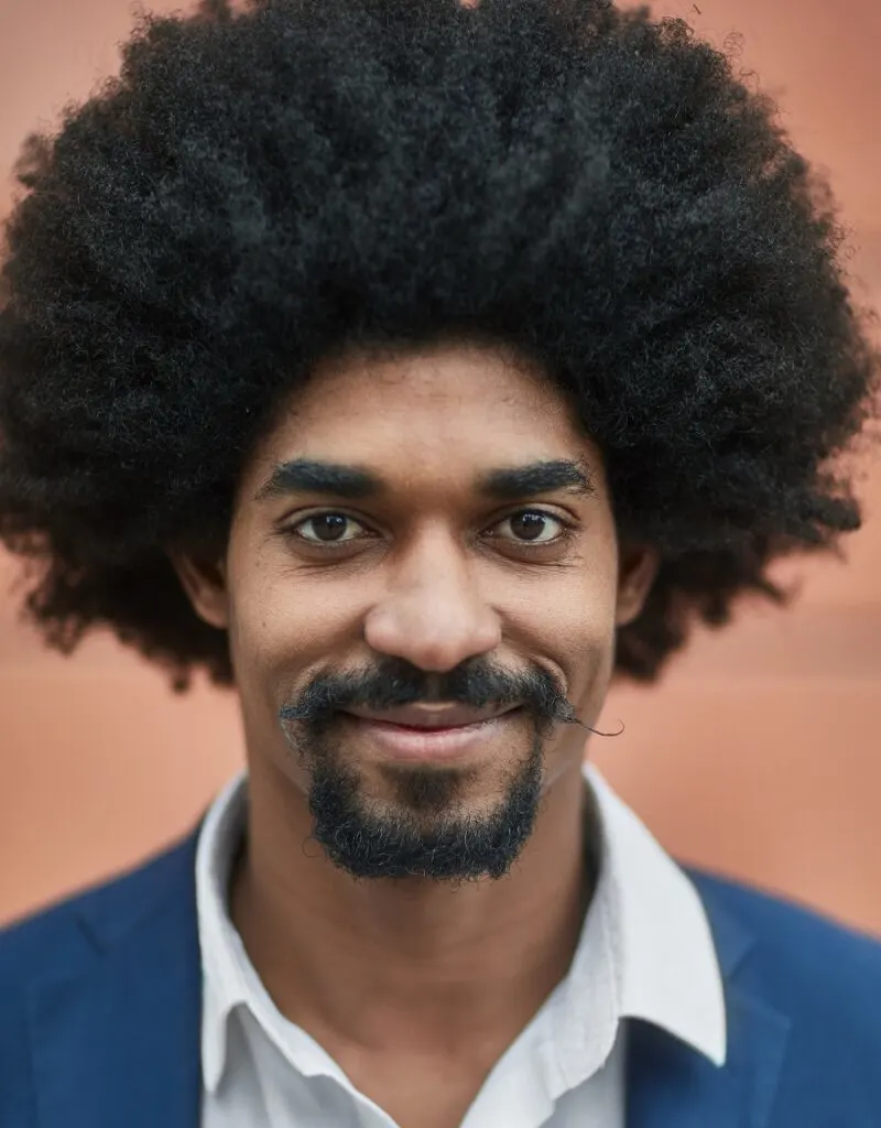 goatee with handlebar mustache for black men