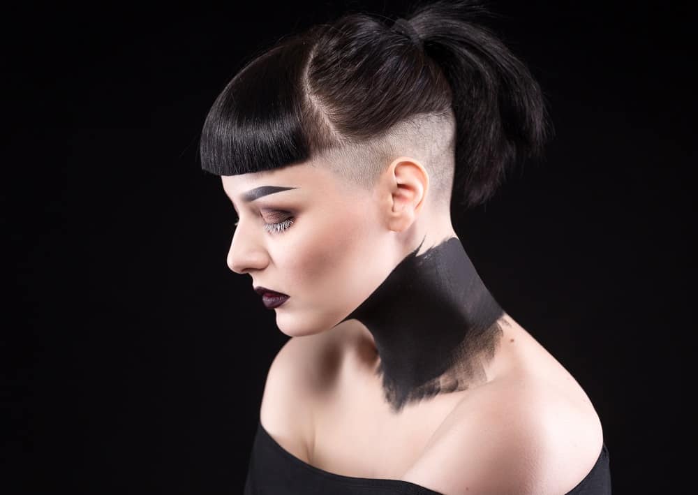 gothic hairstyle with undercut