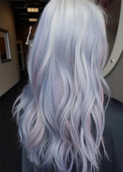light blue White Hair Color for girl