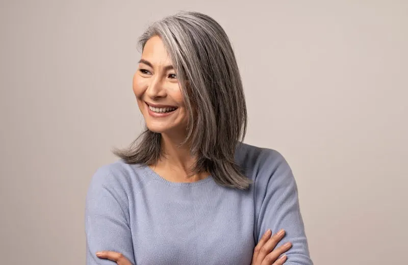 gray hairstyle for older women