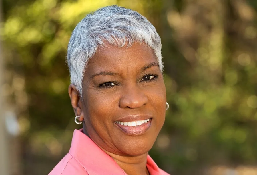 gray pixie cut for black women