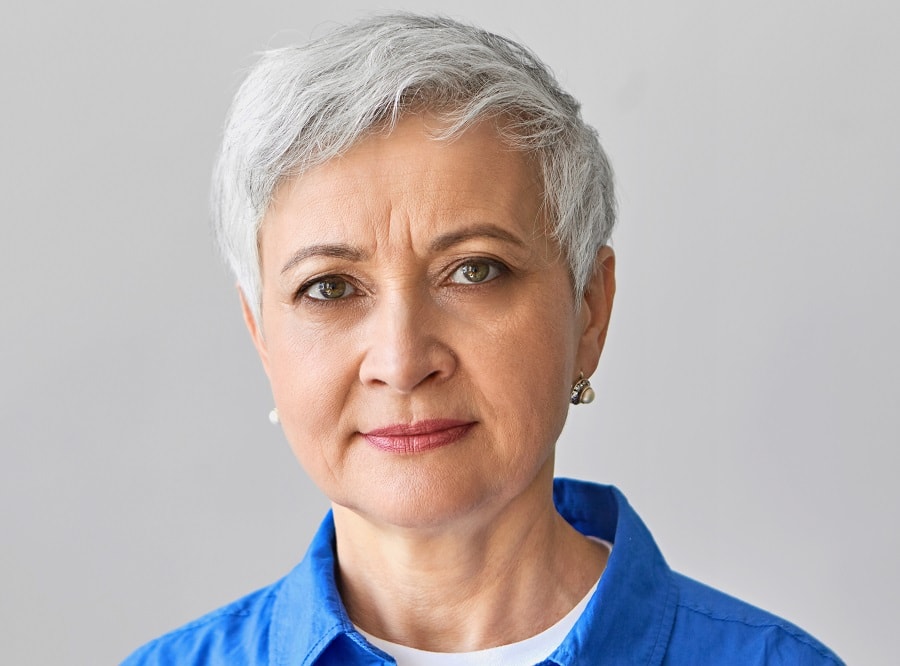 gray pixie cut for women over 50