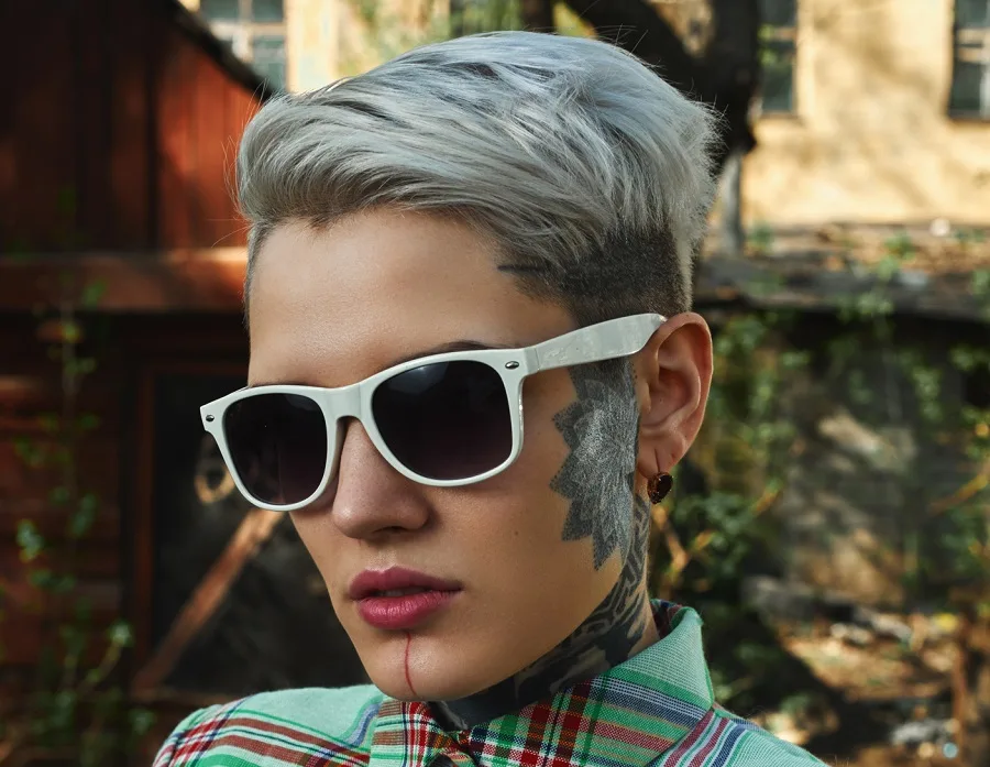 gray pixie with undercut