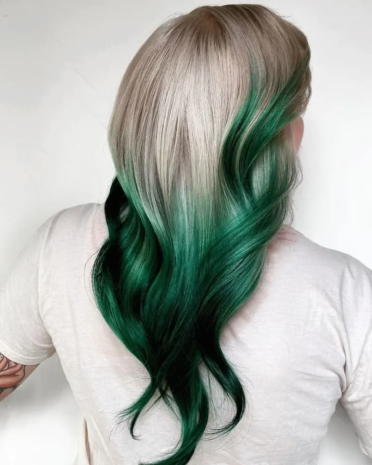 green and blonde hair