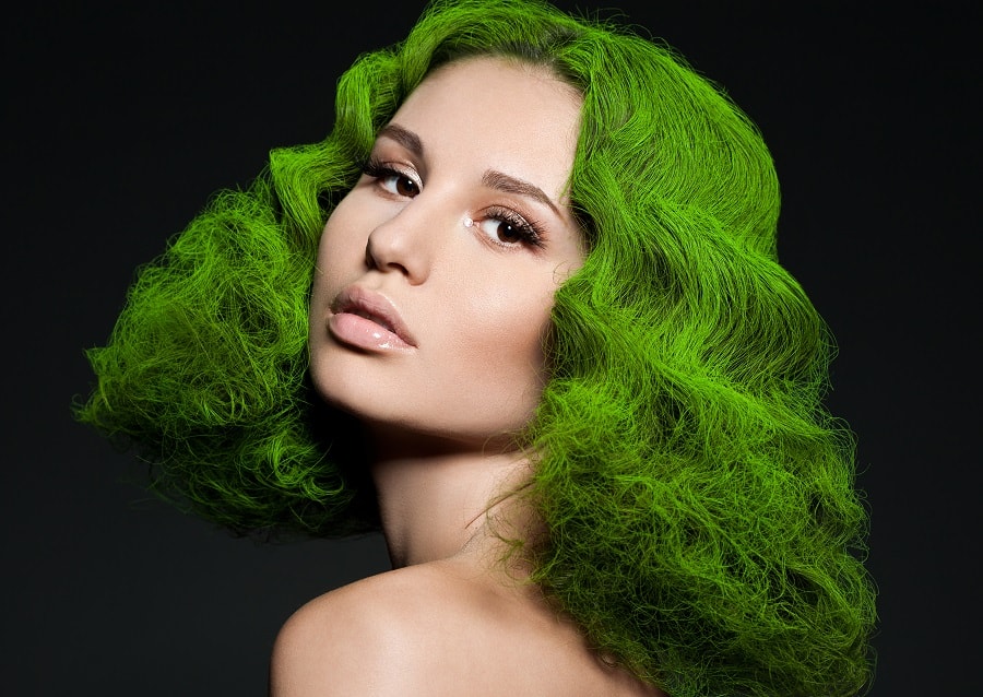green hair for square face