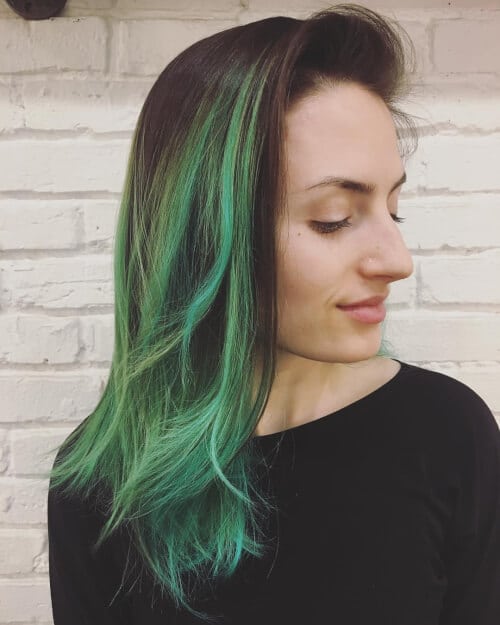 green ombre hairstyle for women