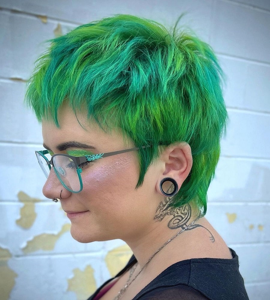 green pixie mullet
