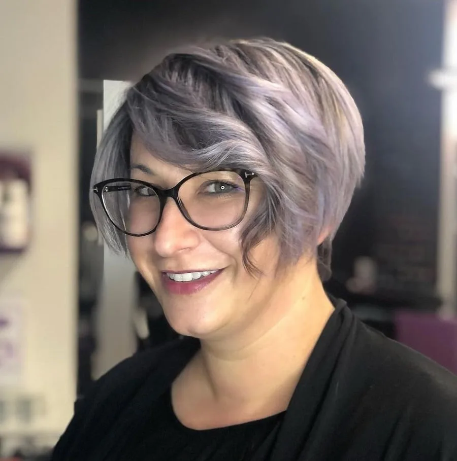 grey angled bob