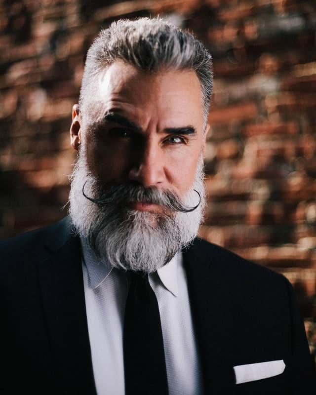 Grey Beard with Mustache for older men