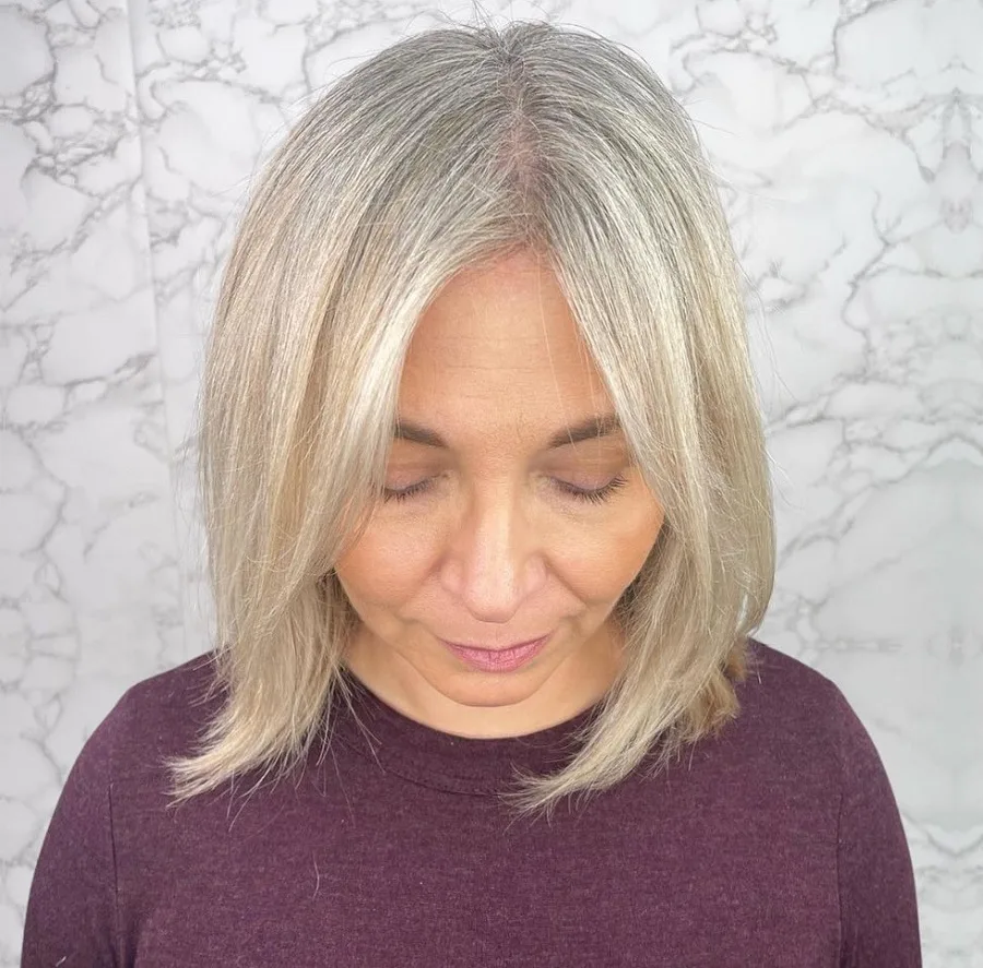 grey blonde hair color for older women