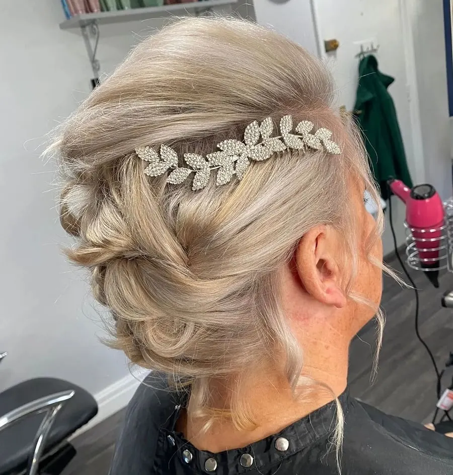 grey bob updo