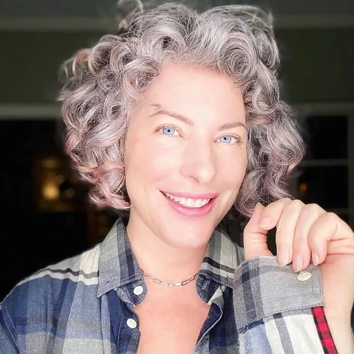 grey curly hairstyle