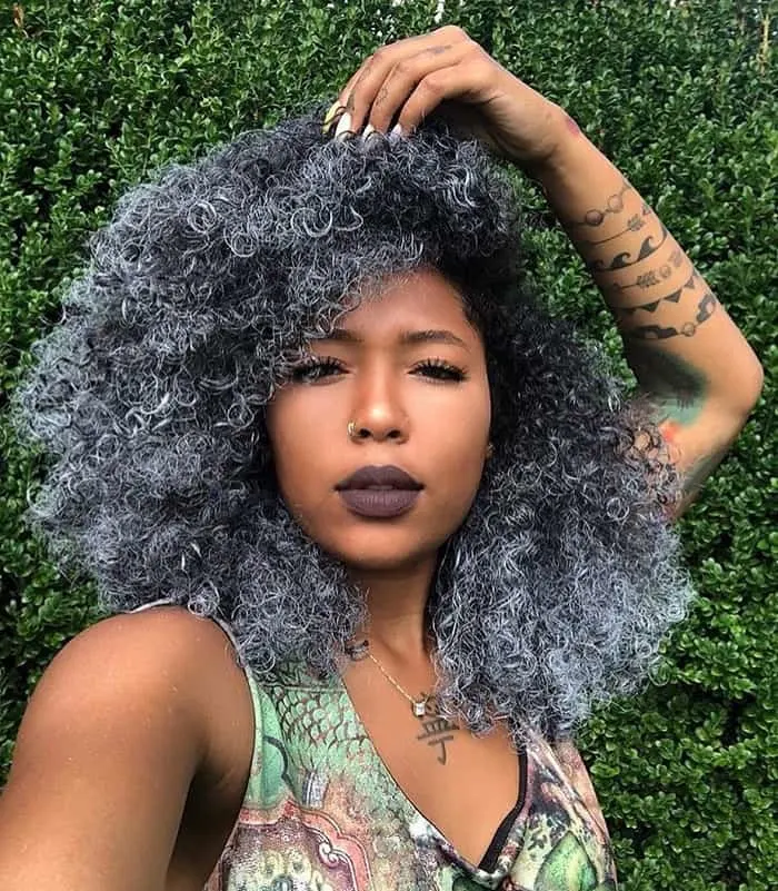 grey curly ombre hair for women