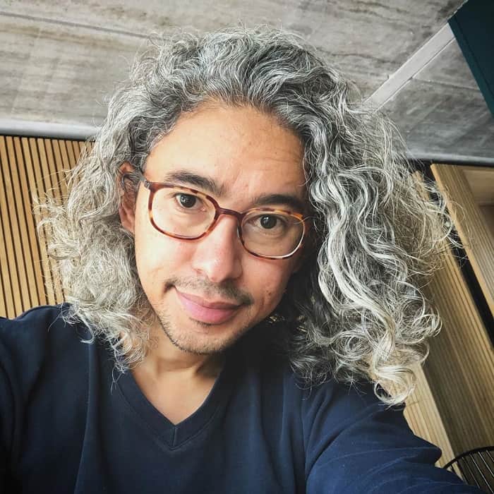 grey curly hair for men