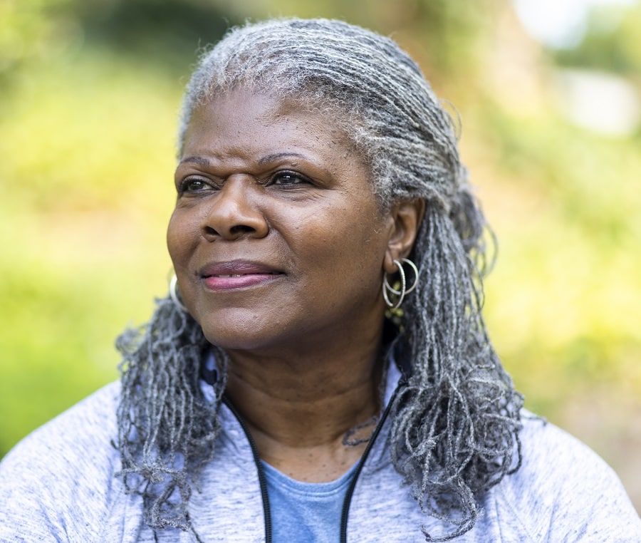 grey dreadlocks for black women over 60