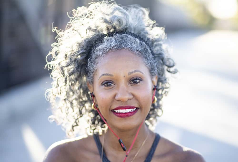grey hair color for older women with light skin