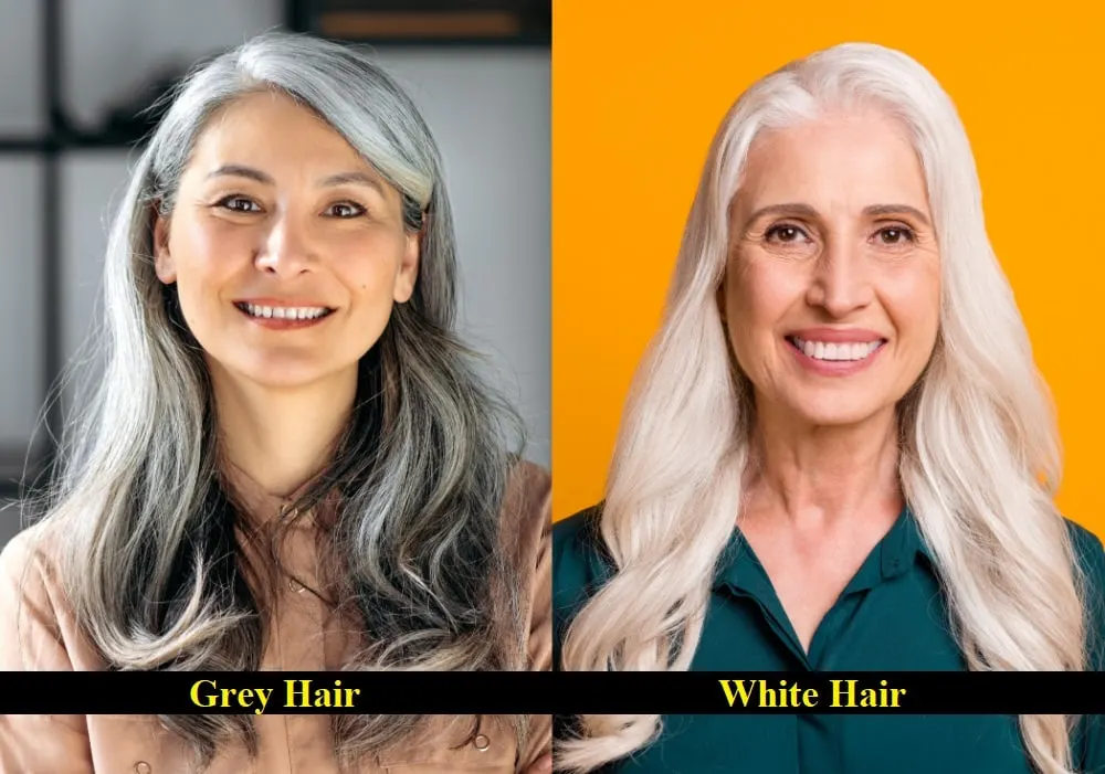 grey hair vs white hair