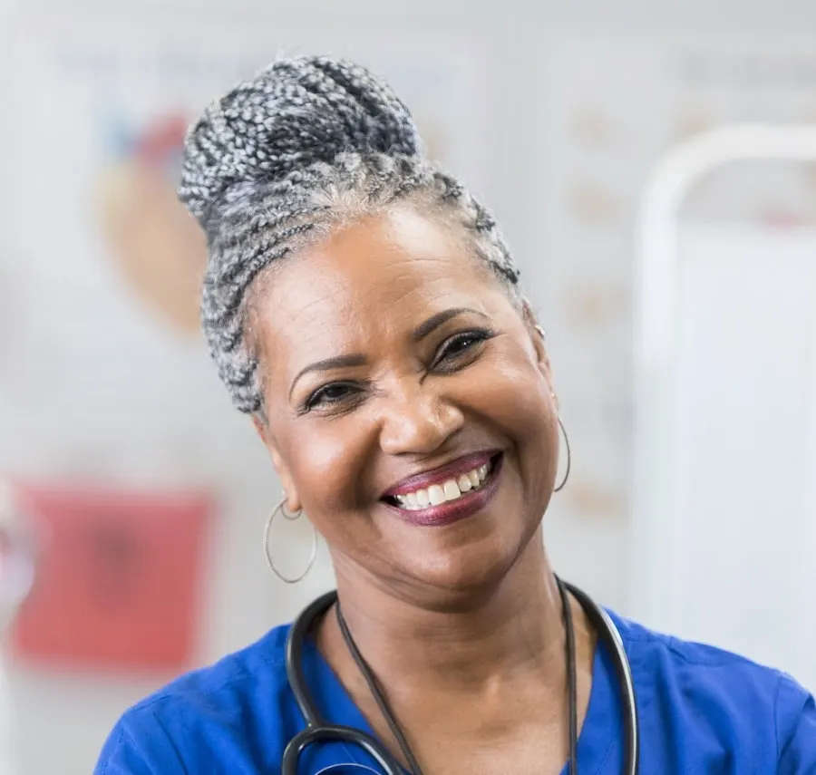 grey hairstyle for black women