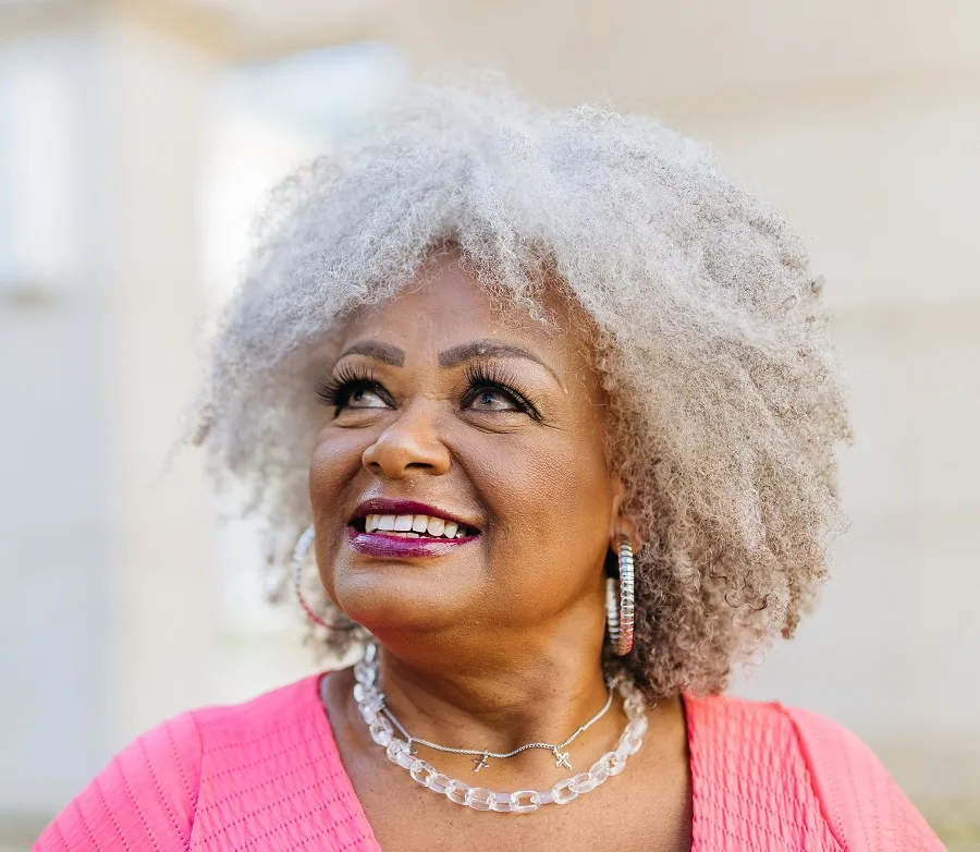 grey hairstyle for black women over 50