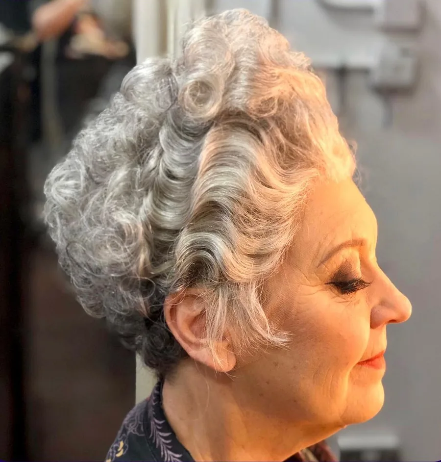 grey hairstyle for over 50 women