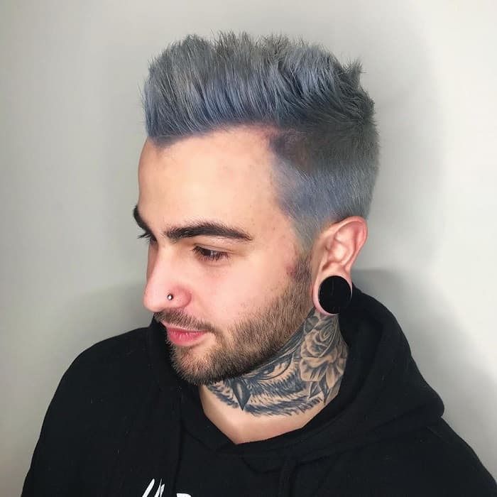 grey hair with undercut