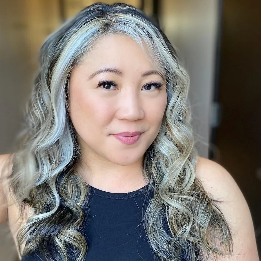 grey highlights for asian women