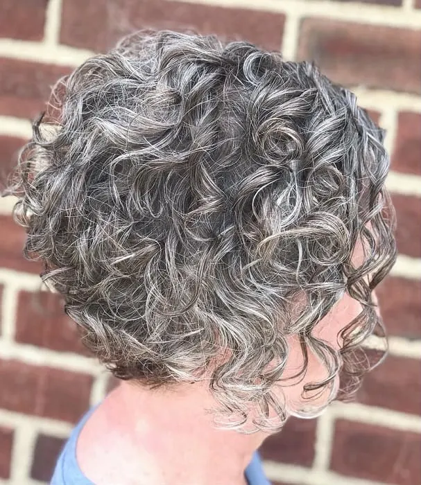 grey highlights in curly hair