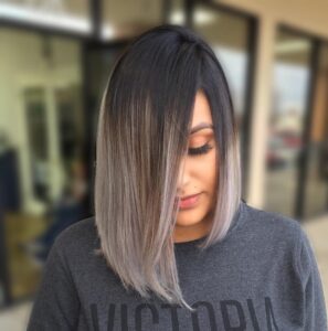 20 Trendy Gray Bob Hairstyles To Try In 2024   Grey Ombre Bob 297x300 