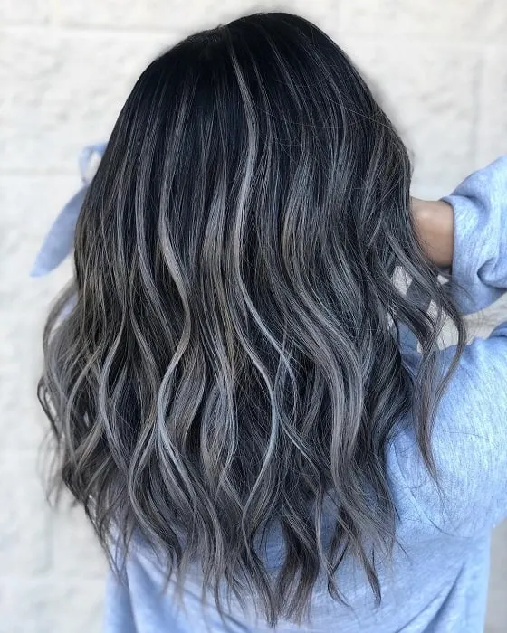 brown to gray ombre hair