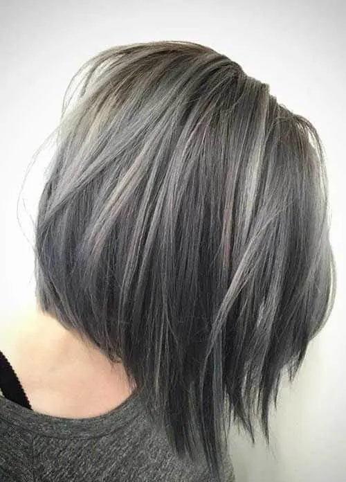 short ombre grey bob for women