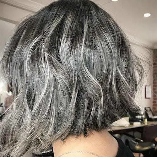 grey ombre short hairstyle for women