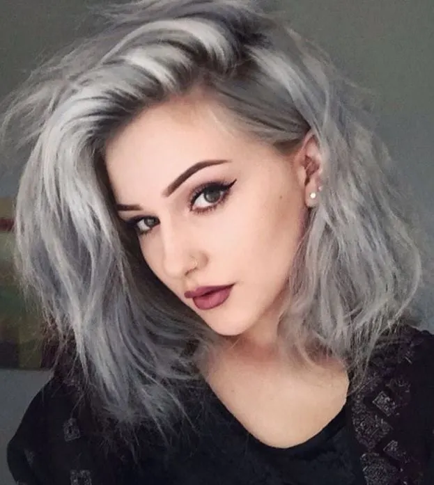 grunge style grey ombre hair