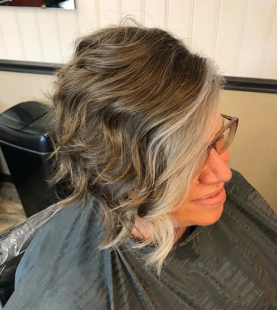 grey peekaboo highlights