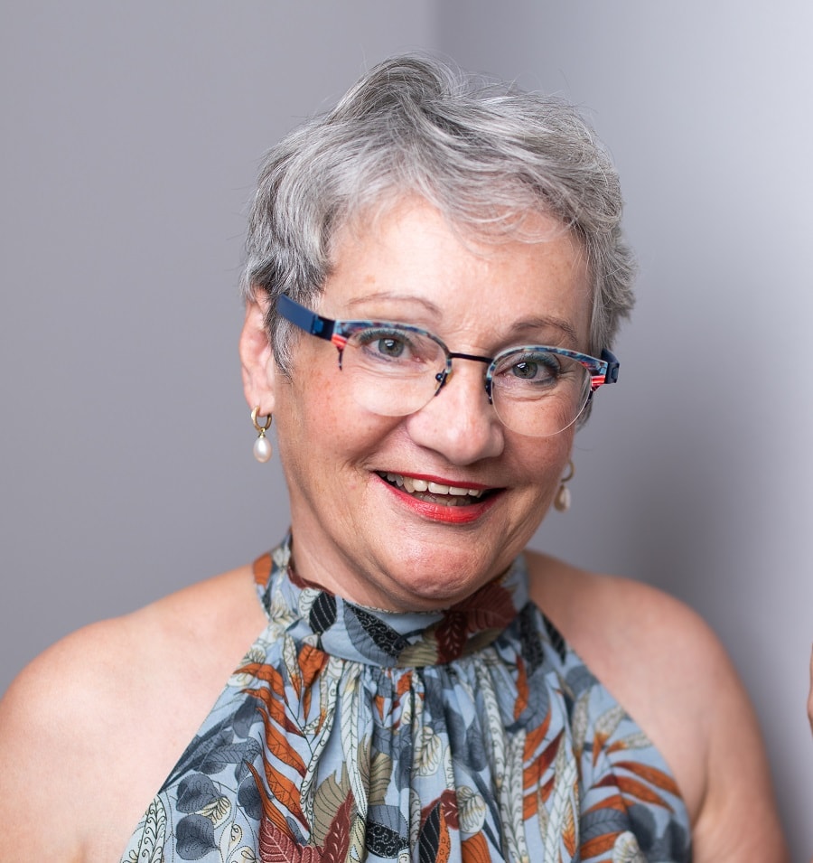 grey pixie for fine hair over 50