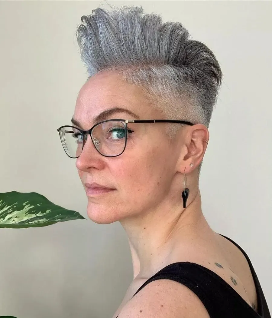 grey pixie with undercut